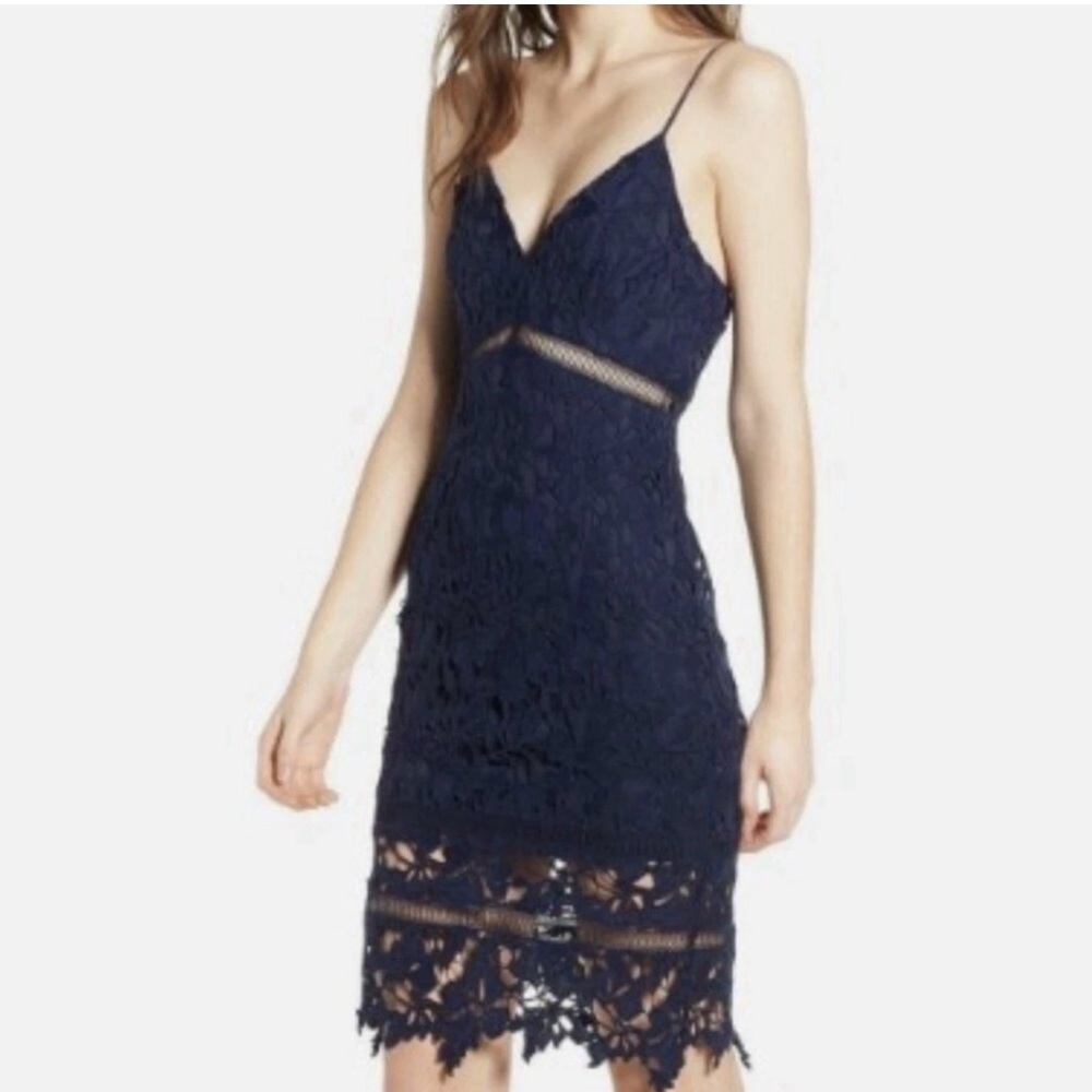 ASTR the Label Navy Lace dress sz medium. Coquette girly, Dark Romantic.